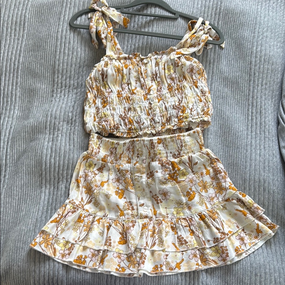Papaya Floral Ruffle Top
